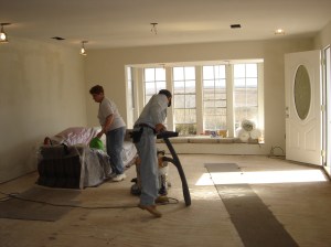 Cleaning living room