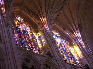 Sunlight through stained glass