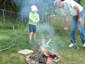 Helping with the fire