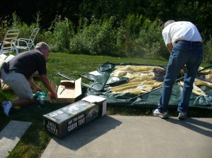 Men following instructions