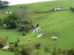 Hobbit holes and sheep