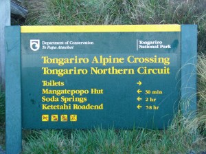 Tongariro sign Tongariro sign